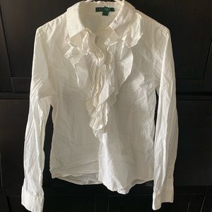 Button Up Ruffle Blouse